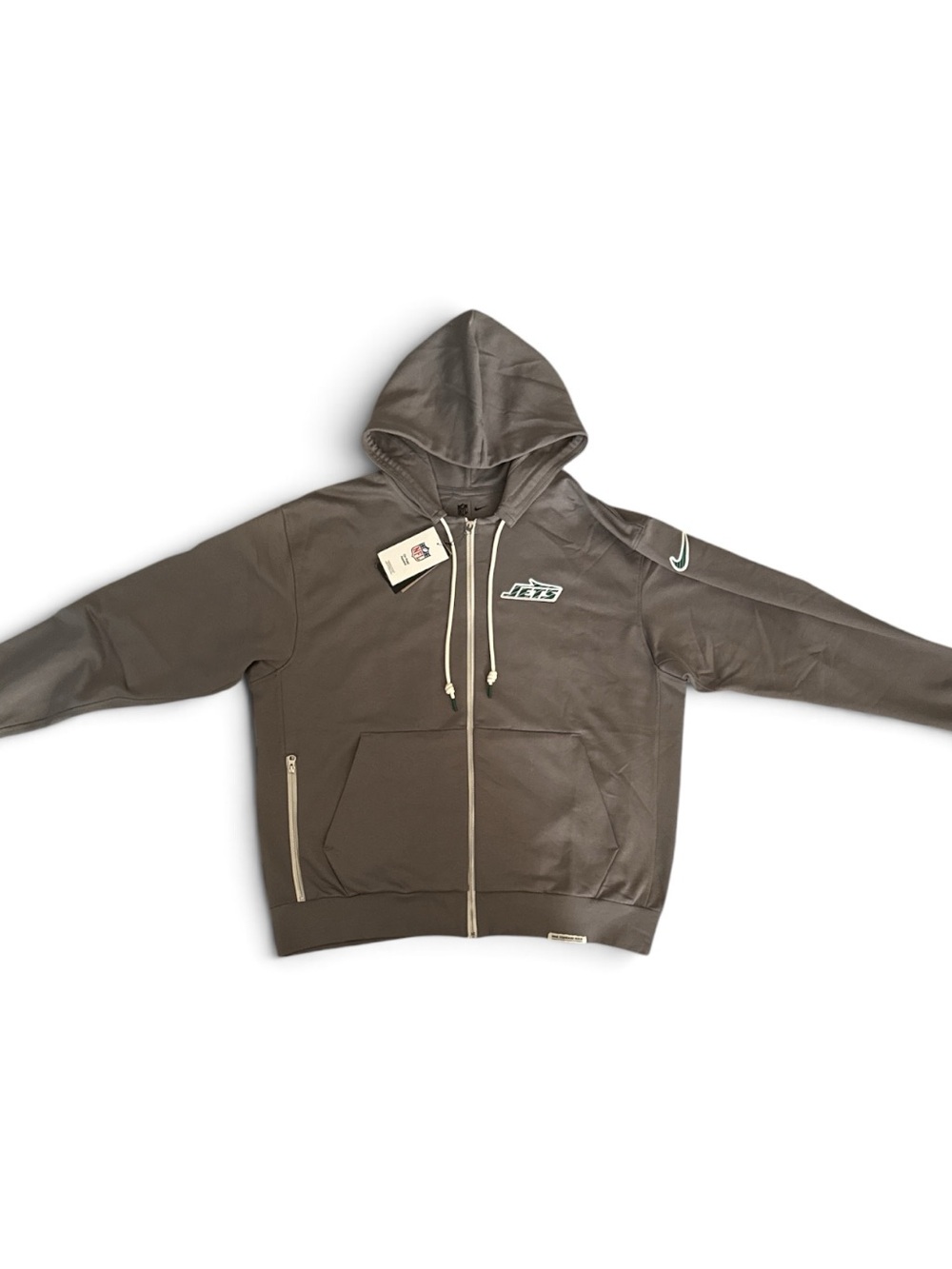 NFL Men's Zip-Up Hooded Windbreaker - Brown with White Accents